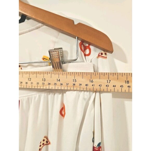 Kate Spade Apple Pretzel Car Pajamas 2 Piece Set XL Ivory Stretch Comfy - Picture 11 of 12